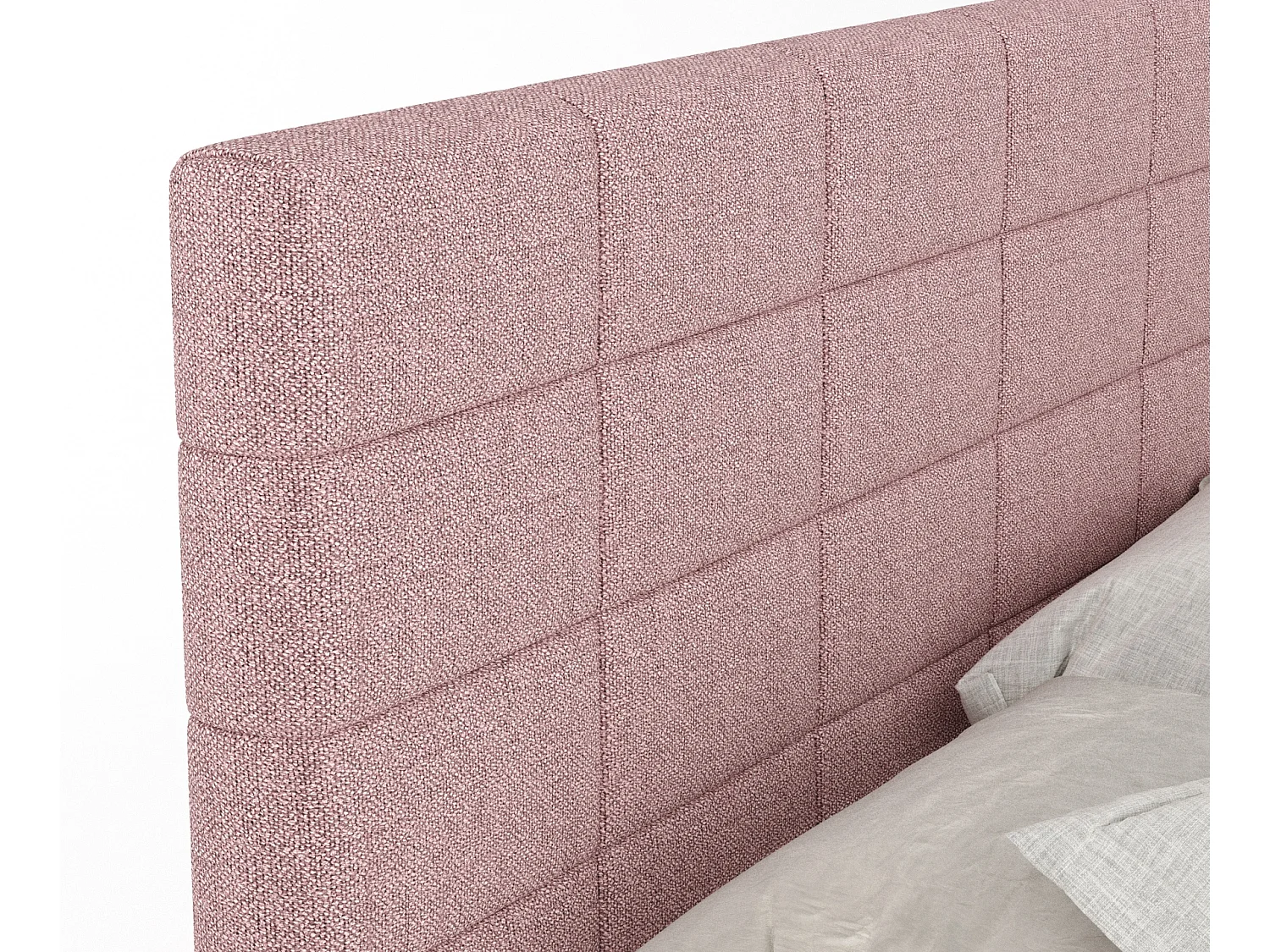 Boxspringbett aus Webstoff Ava - Matratze - Toppermatratze - 180x200 cm - rosa