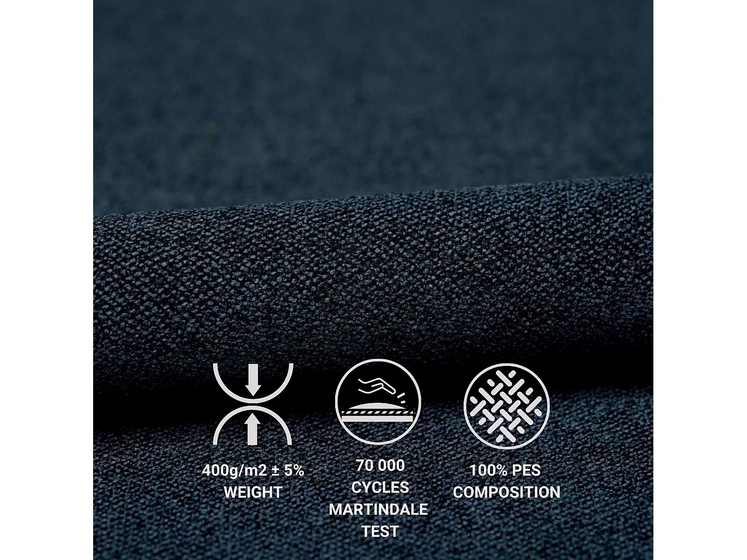 Lit boxspring en toile tissée Moretti - matelas - surmatelas - 200x200 cm - bleu marine