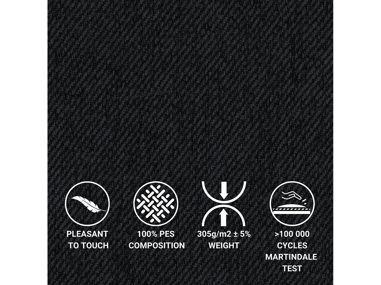 Lit boxspring en toile tissée Madame - matelas - surmatelas - 160x200 cm - noir