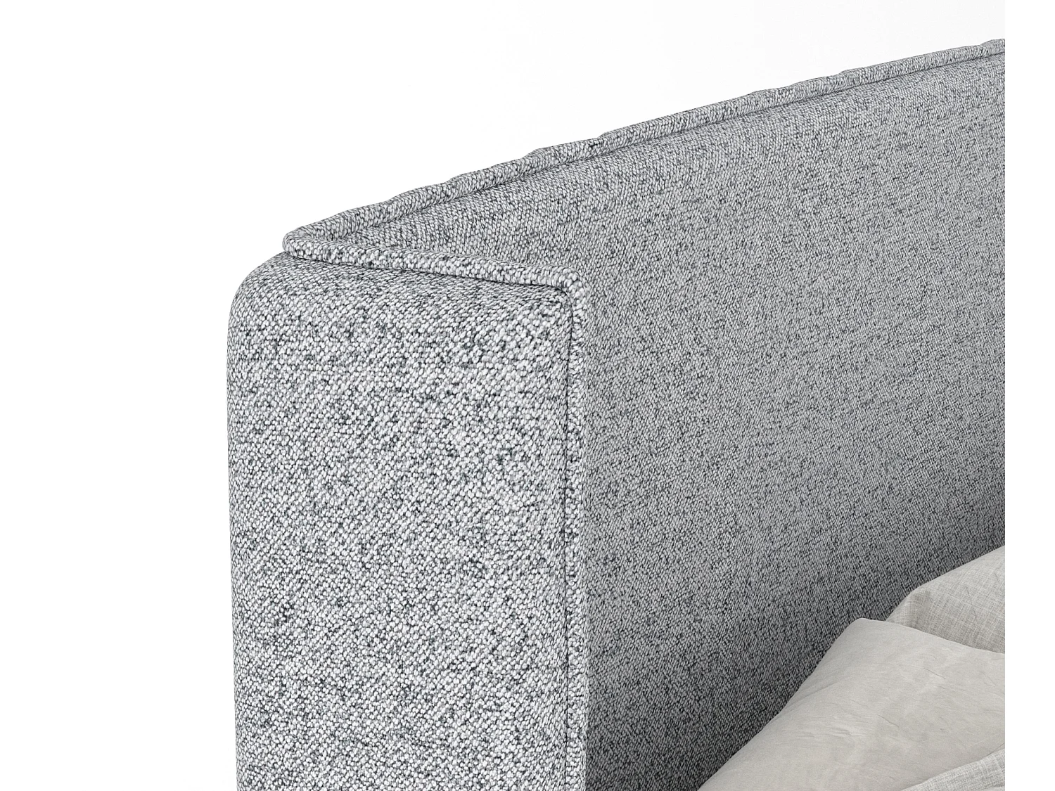 Lit boxspring en toile tissée Ardis - matelas - surmatelas - 160x200 cm - gris