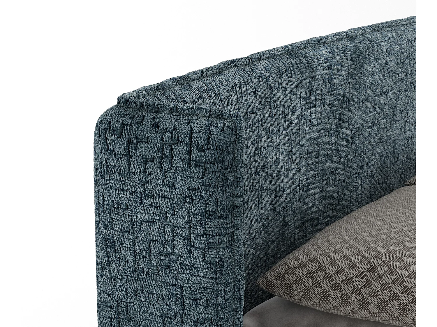 Lit boxspring en tissu chenille Passion - matelas - surmatelas - 180x200 cm - bleu