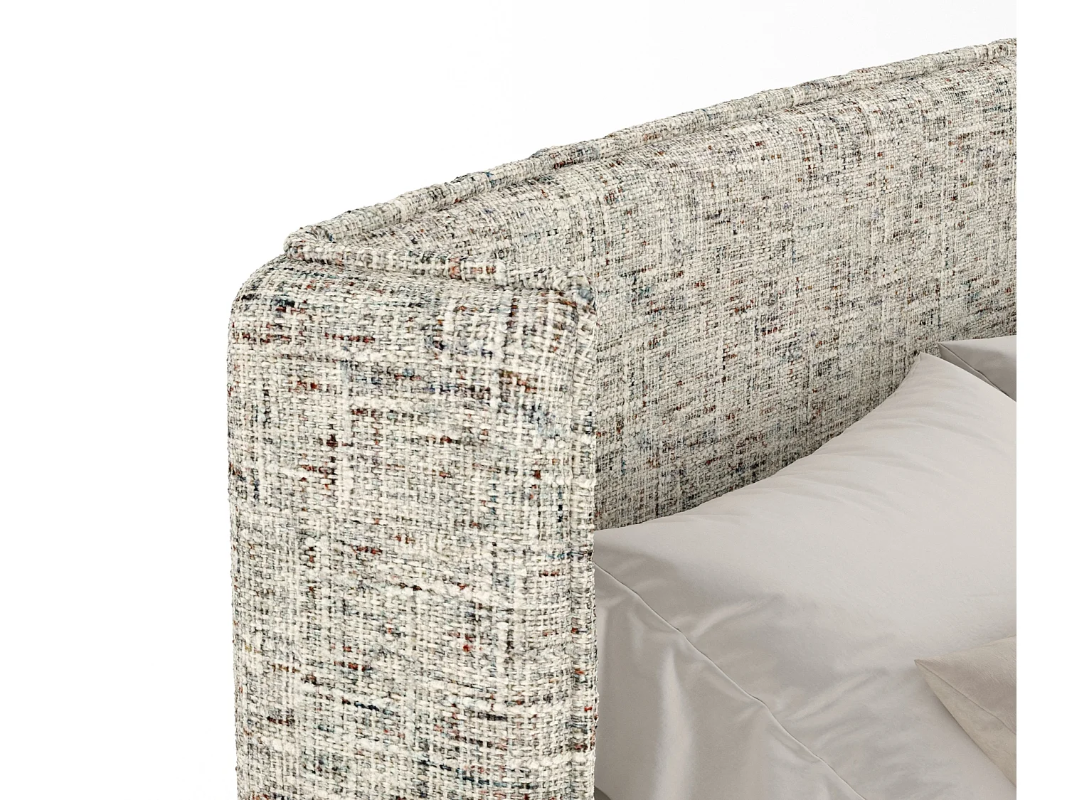 Boxspringbett aus Webstoff Freeland - Matratze - Toppermatratze - 200x200 cm - beige melange