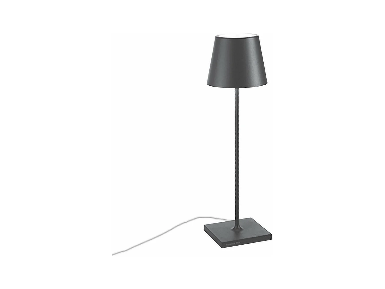 Poldina Tischleuchte, Dunkelgrau, 230V, mit dimmbarem LED-Stecker, 11x38 cm - Modernes Design aus Aluminium
