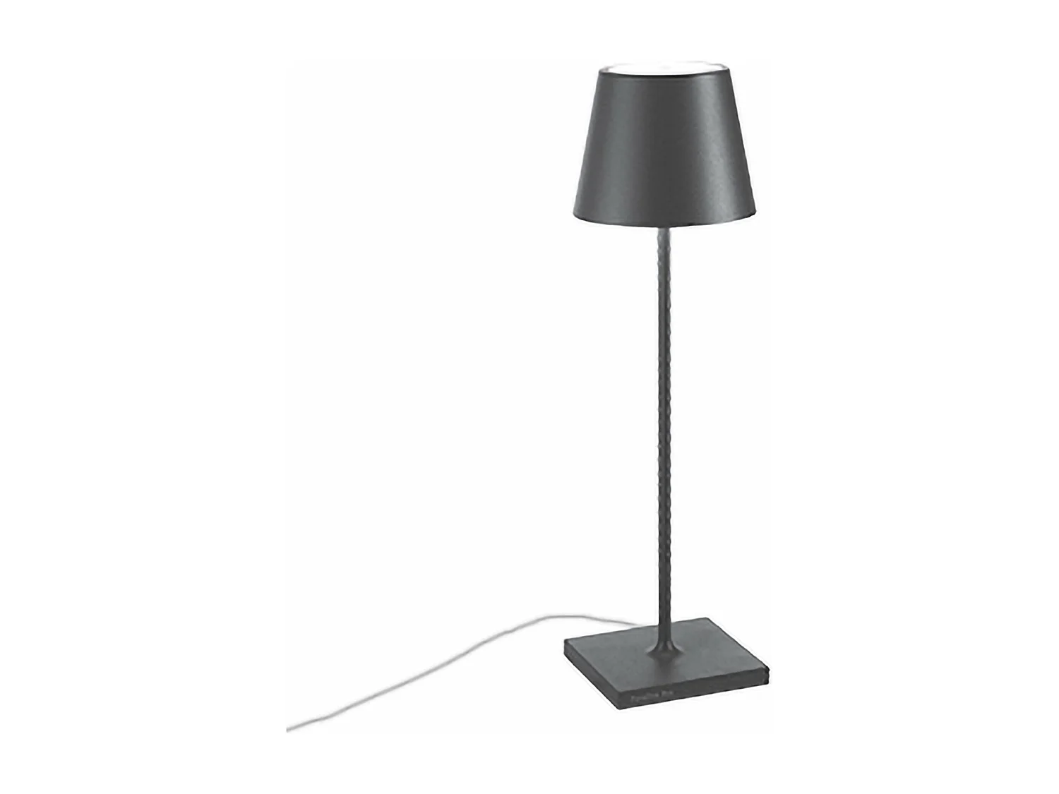 Lampe de Table Poldina Gris Foncé avec cable 230V LED Dimmable 11x38 cm Design Moderne en Aluminium