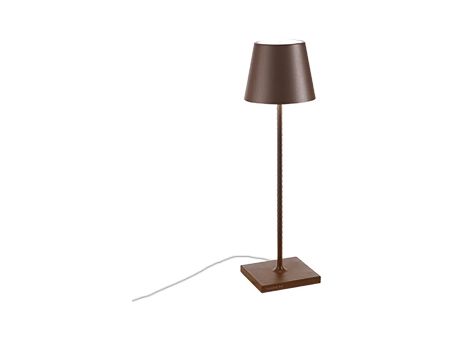 Poldina Corten 230V dimmbare LED-Tischleuchte mit Stecker, 11x38 cm - Modernes Aluminiumdesign