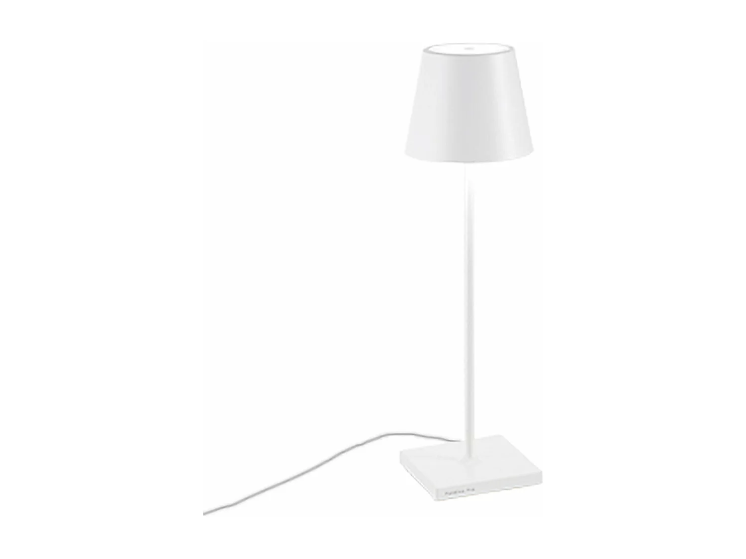Lampe de Table Poldina Blanche avec cable 230V LED Dimmable 11x38 cm Design Moderne en Aluminium