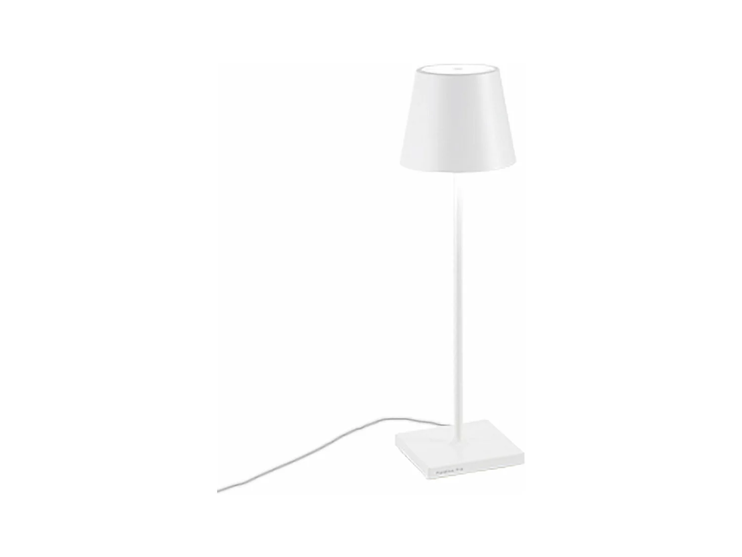 Poldina Weiße 230V dimmbare LED-Tischlampe mit Stecker, 11x38 cm - Modernes Aluminiumdesign