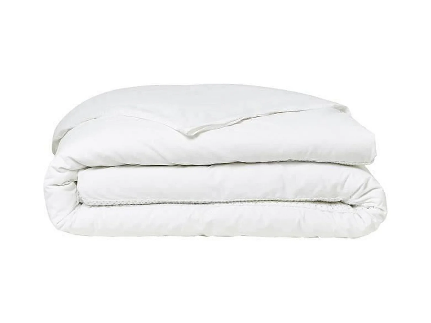 Parure de lit - 220 x 240 cm - 100% Percale finition macramé - Craie