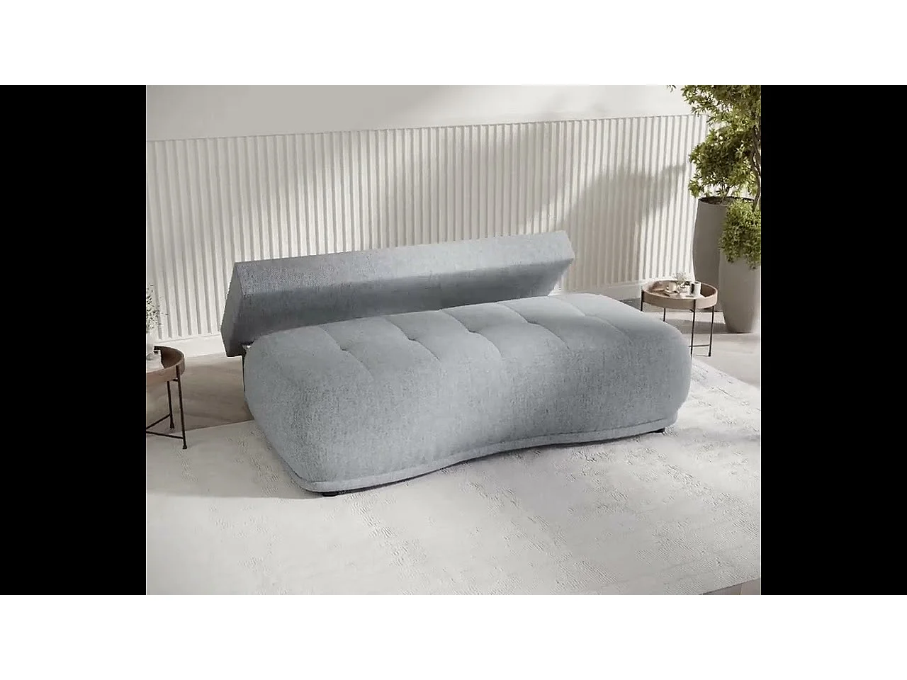 Canapé convertible Cirrus - toile tissée - 3 places - bleu marine