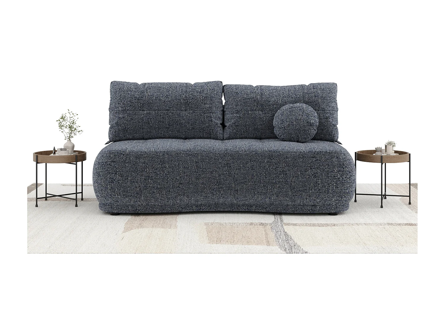 Canapé convertible Cirrus - toile tissée - 3 places - bleu marine