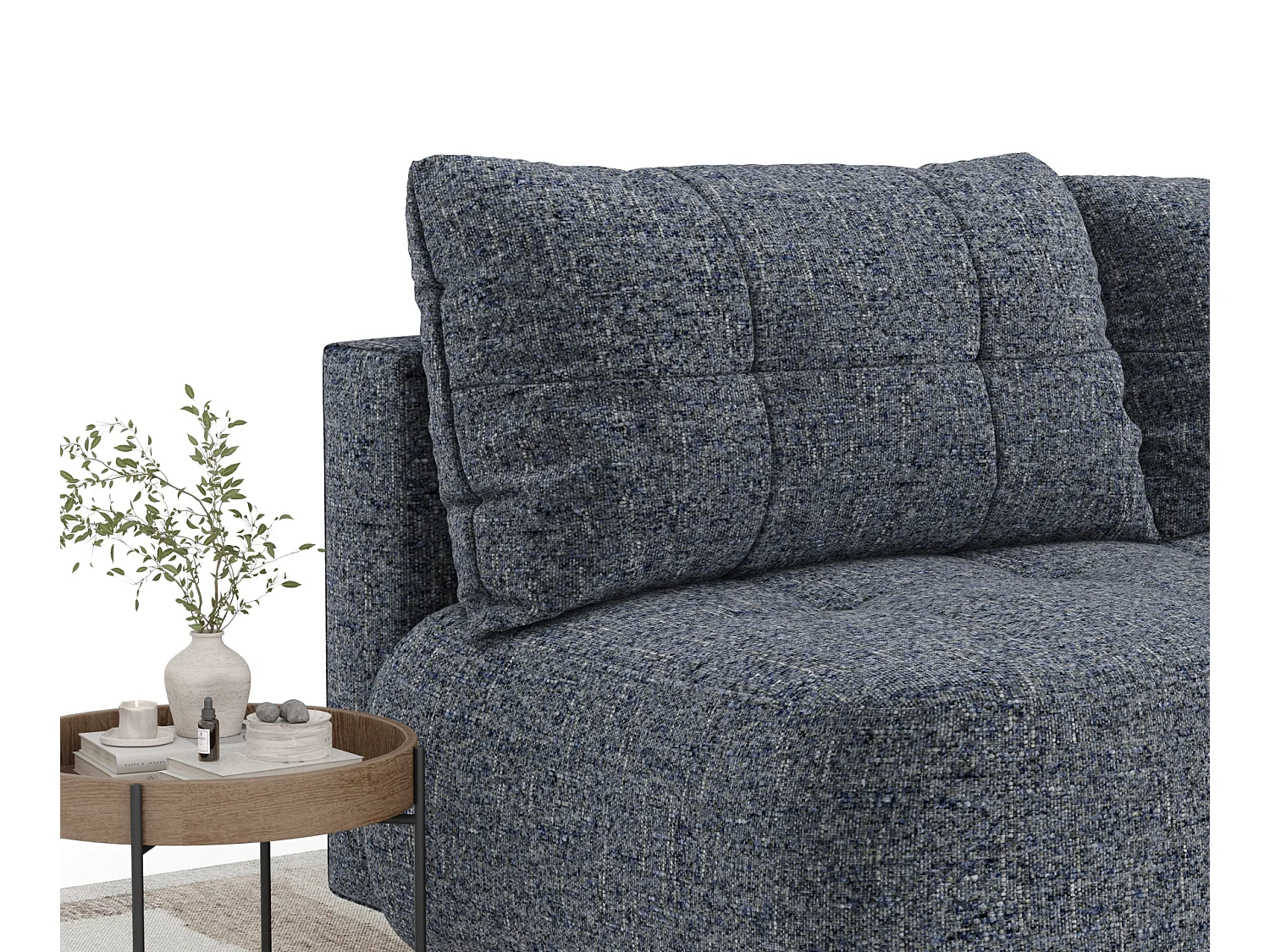 Canapé convertible Cirrus - toile tissée - 3 places - bleu marine