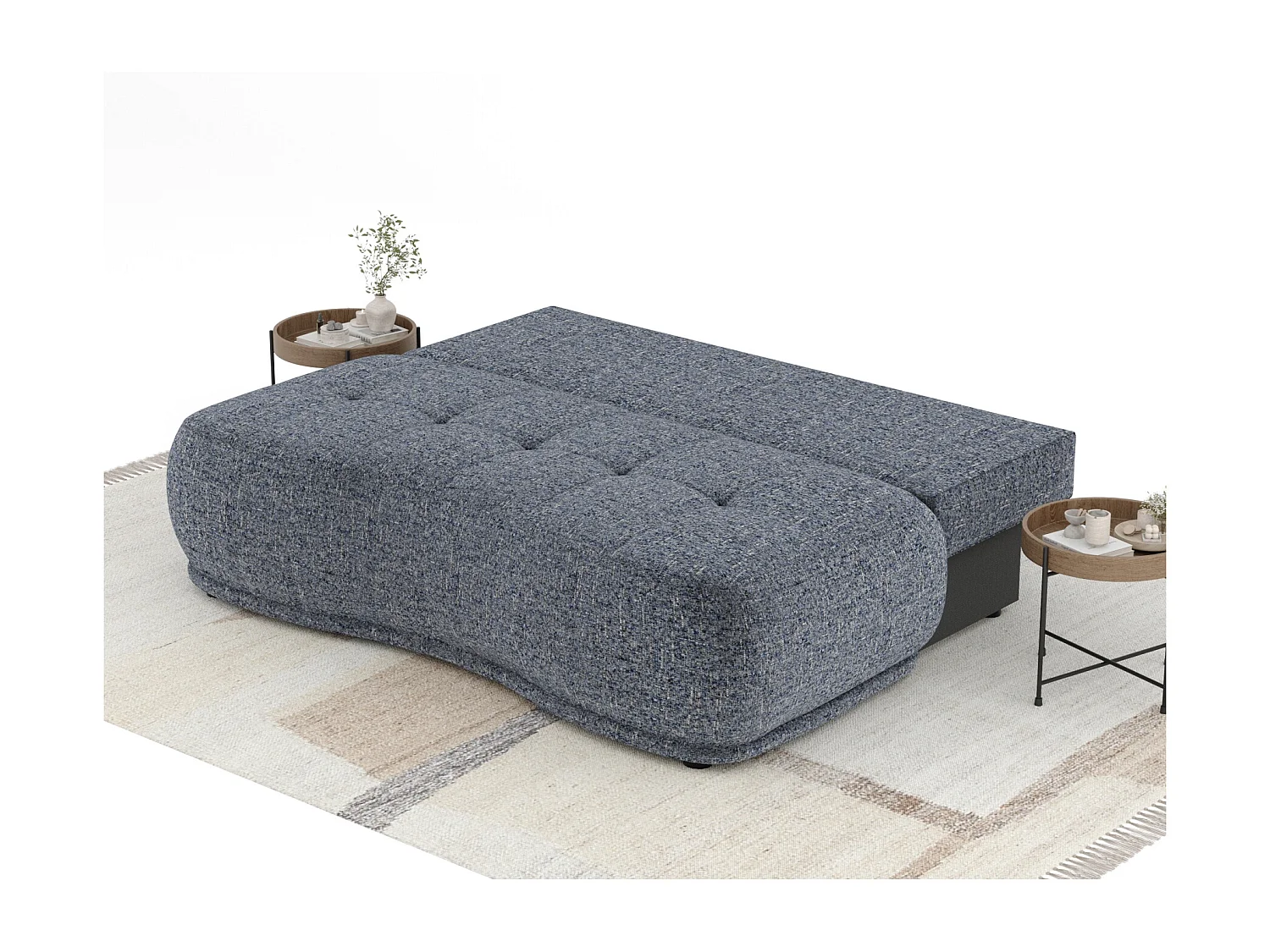 Canapé convertible Cirrus - toile tissée - 3 places - bleu marine