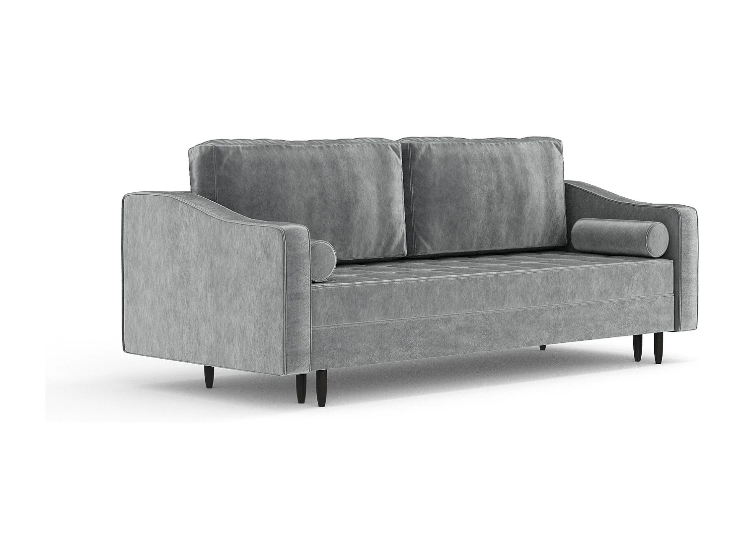 Canapé convertible Zyia - velours - 3 places - gris