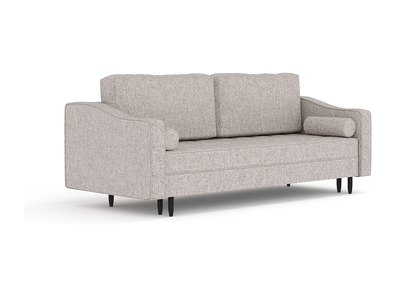 Canapé convertible Zyia - toile tissée - 3 places - brun clair