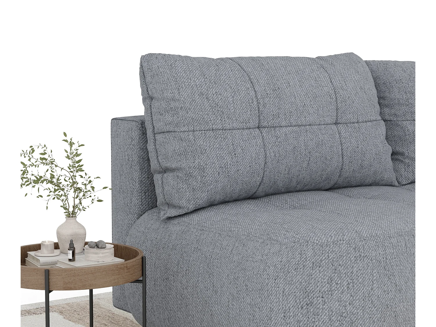 Canapé convertible Cirrus - toile tissée - 3 places - gris