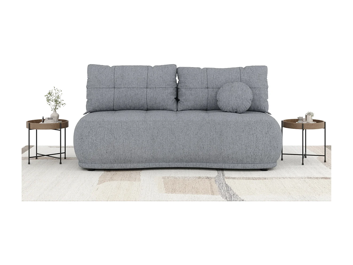 Canapé convertible Cirrus - toile tissée - 3 places - gris