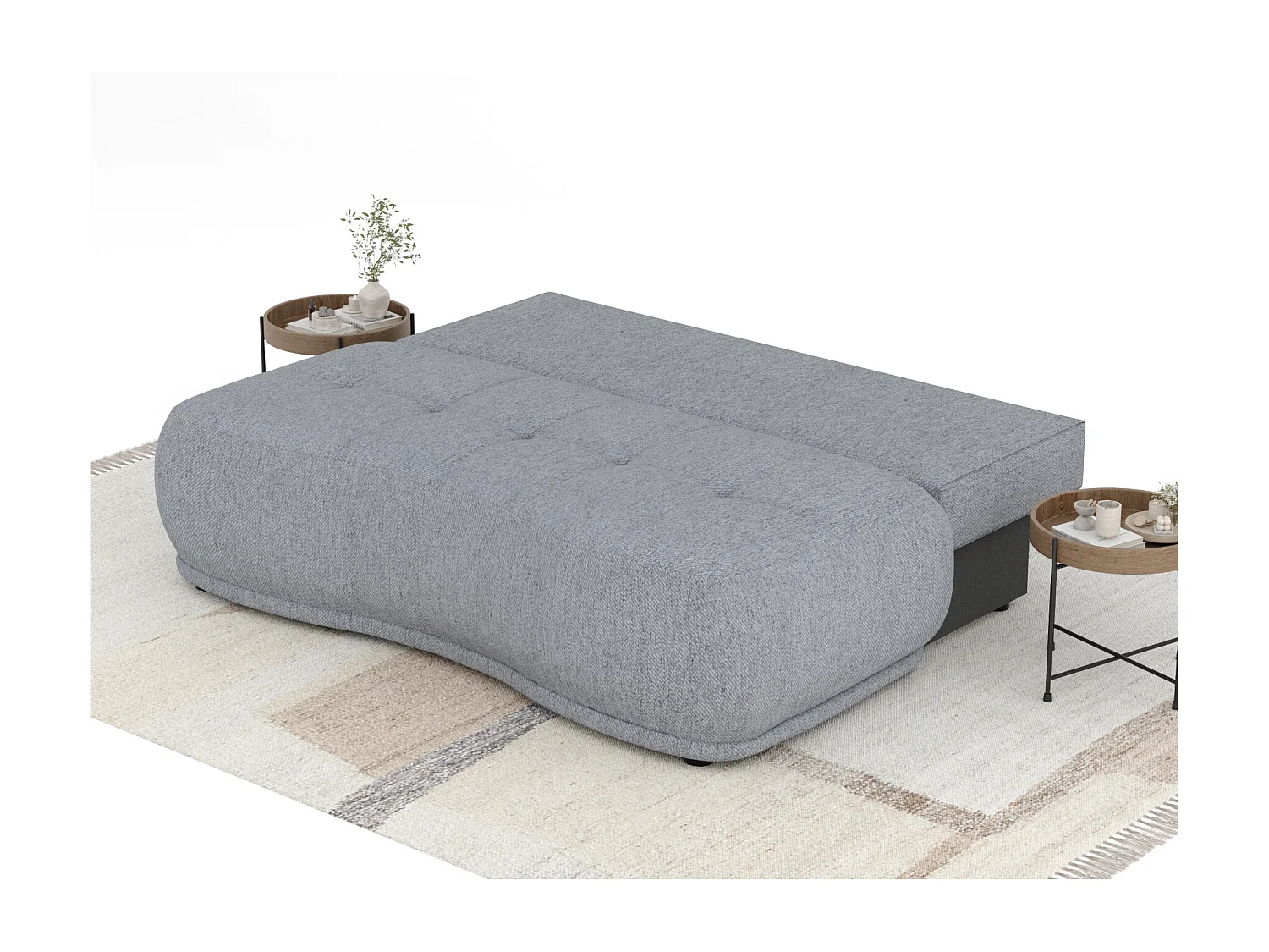 Canapé convertible Cirrus - toile tissée - 3 places - gris