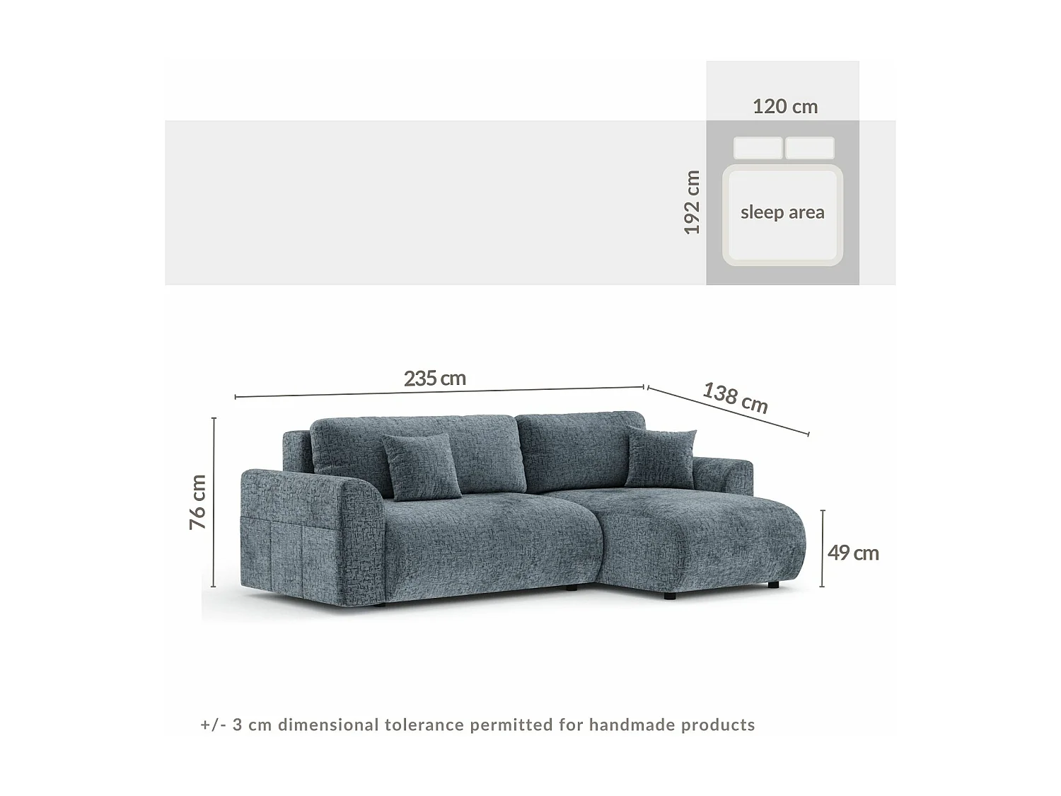 Canapé d'angle convertible Bodega - chenille - 4 places - vert olive