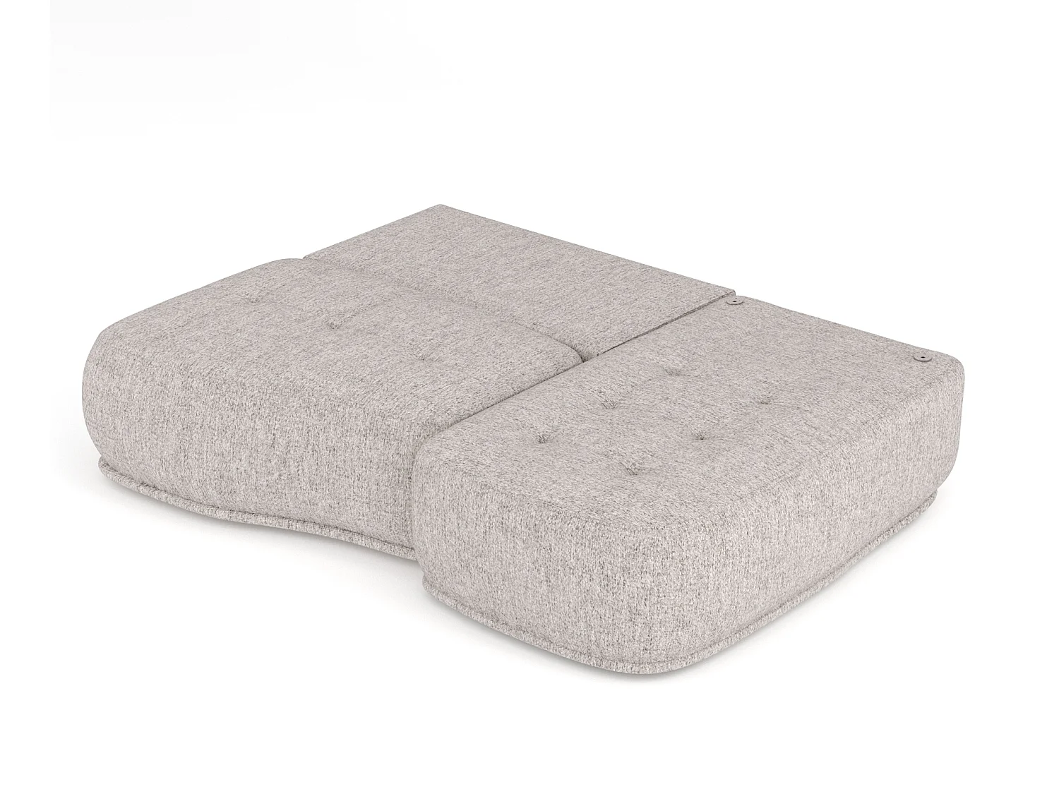 Canapé d'angle convertible Batu - toile tissée - 3 places - brun clair