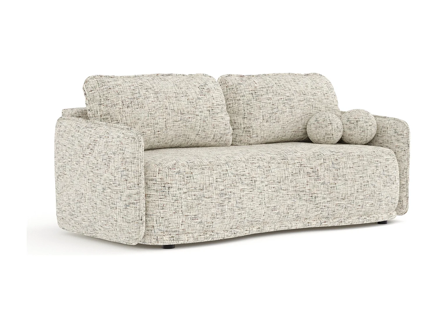 Canapé convertible Mitsis - toile tissée - 3 places - beige mélangé