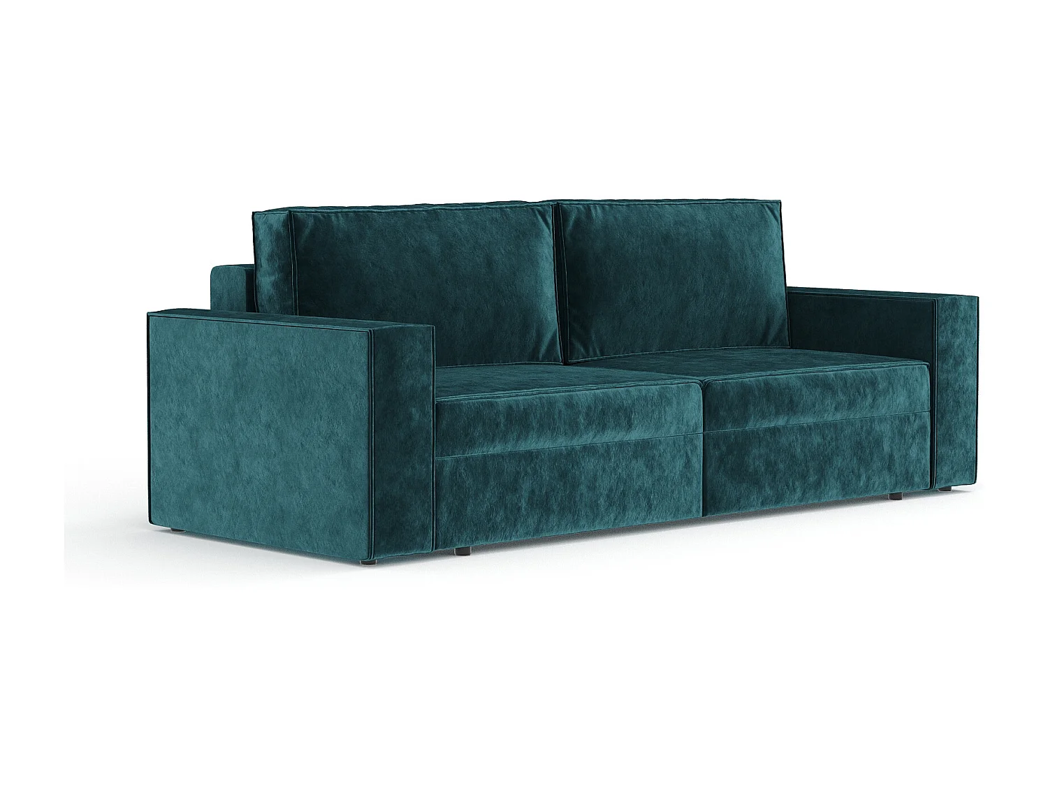 Canapé convertible Leo - velours - 3 places - turquoise