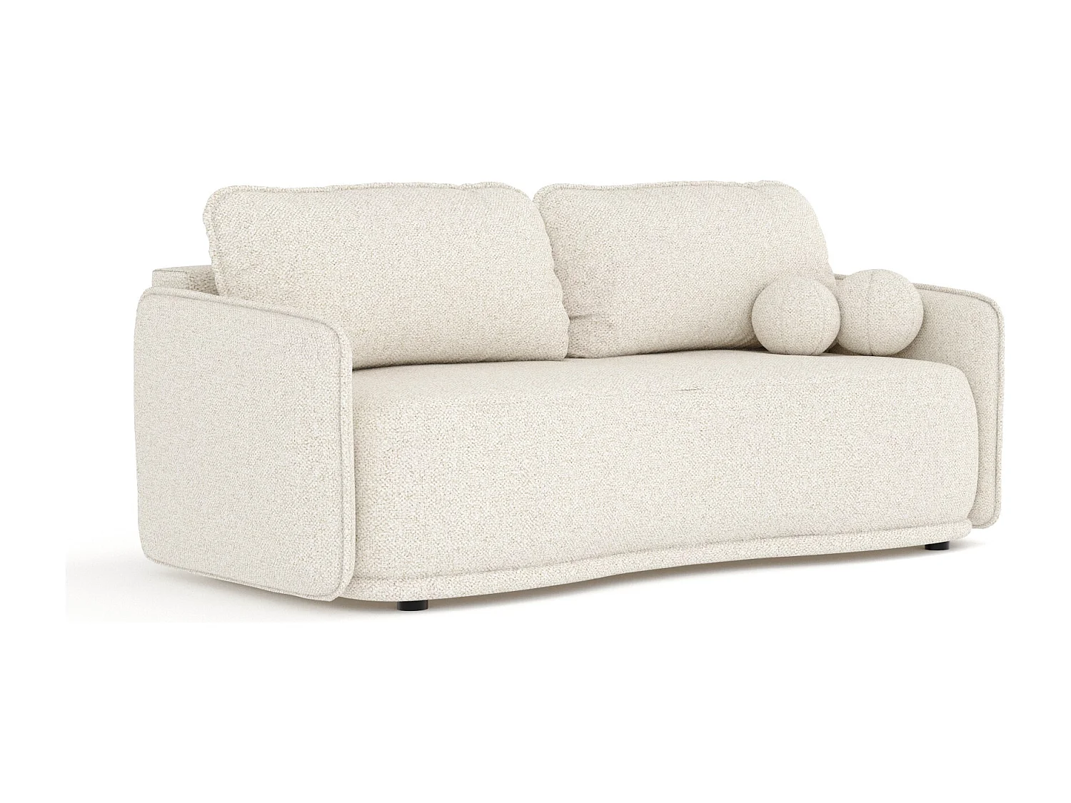 Canapé convertible Mitsis - boucle - 3 places - creme