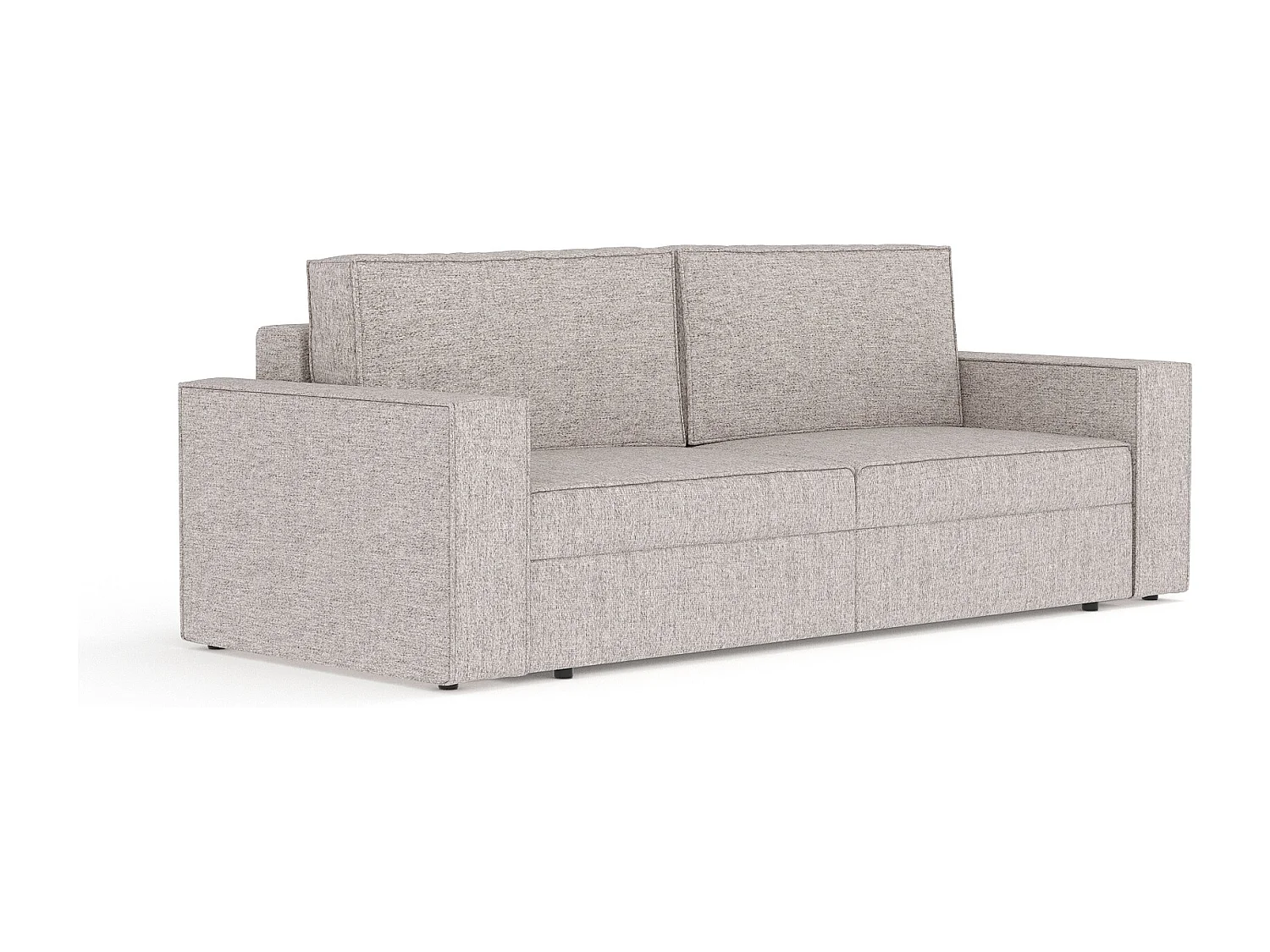 Canapé convertible Leo - toile tissée - 3 places - brun claire