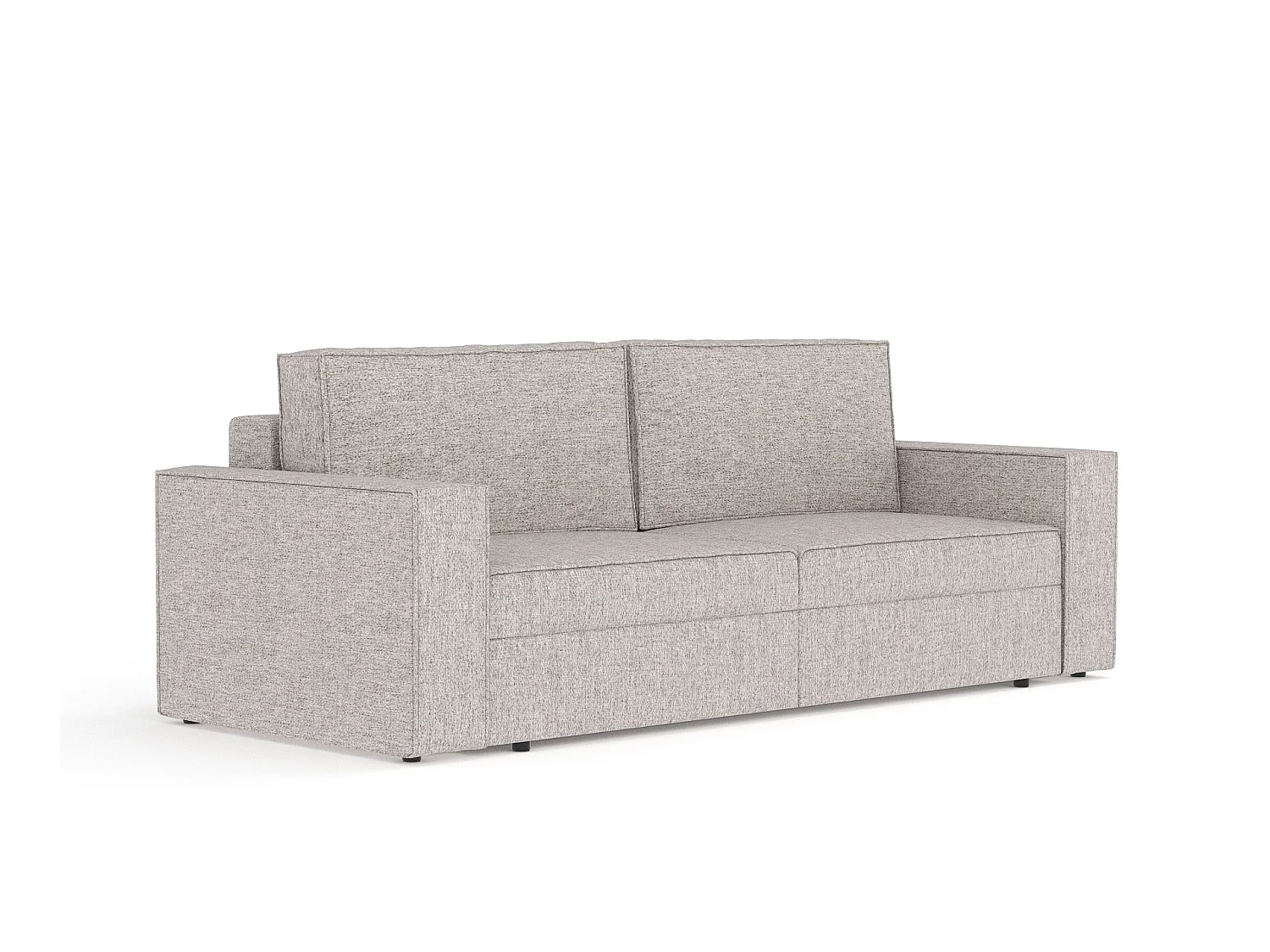 Canapé convertible Leo - toile tissée - 3 places - brun claire