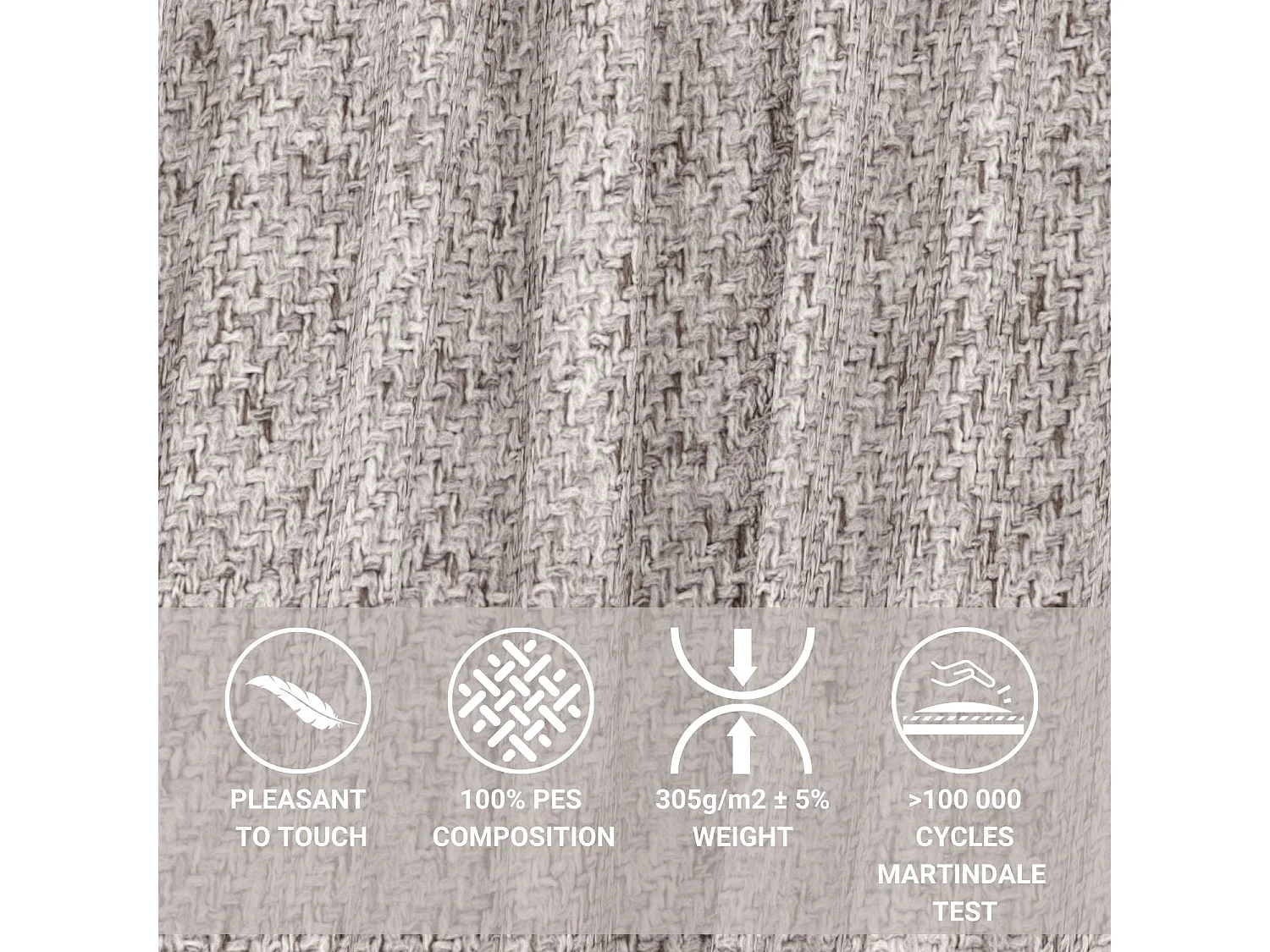 Canapé convertible Leo - toile tissée - 3 places - brun claire