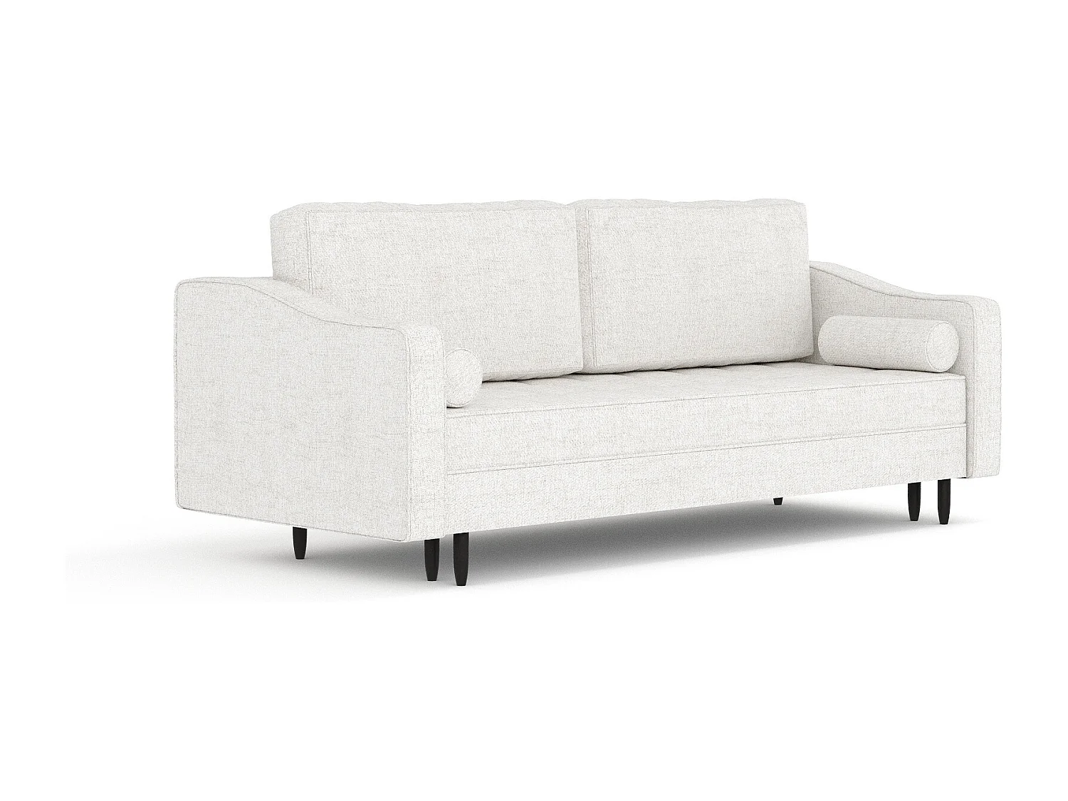 Canapé convertible Zyia - toile tissée - 3 places - creme