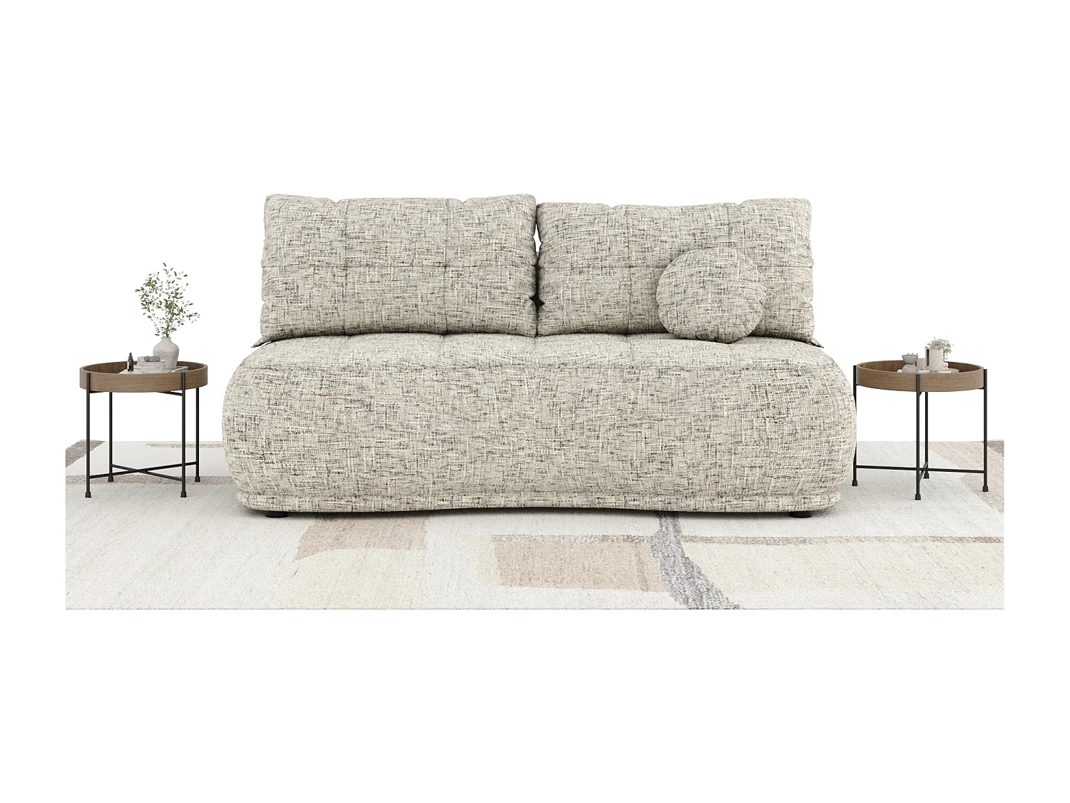 Canapé convertible Cirrus - toile tissée - 3 places - beige mélangé