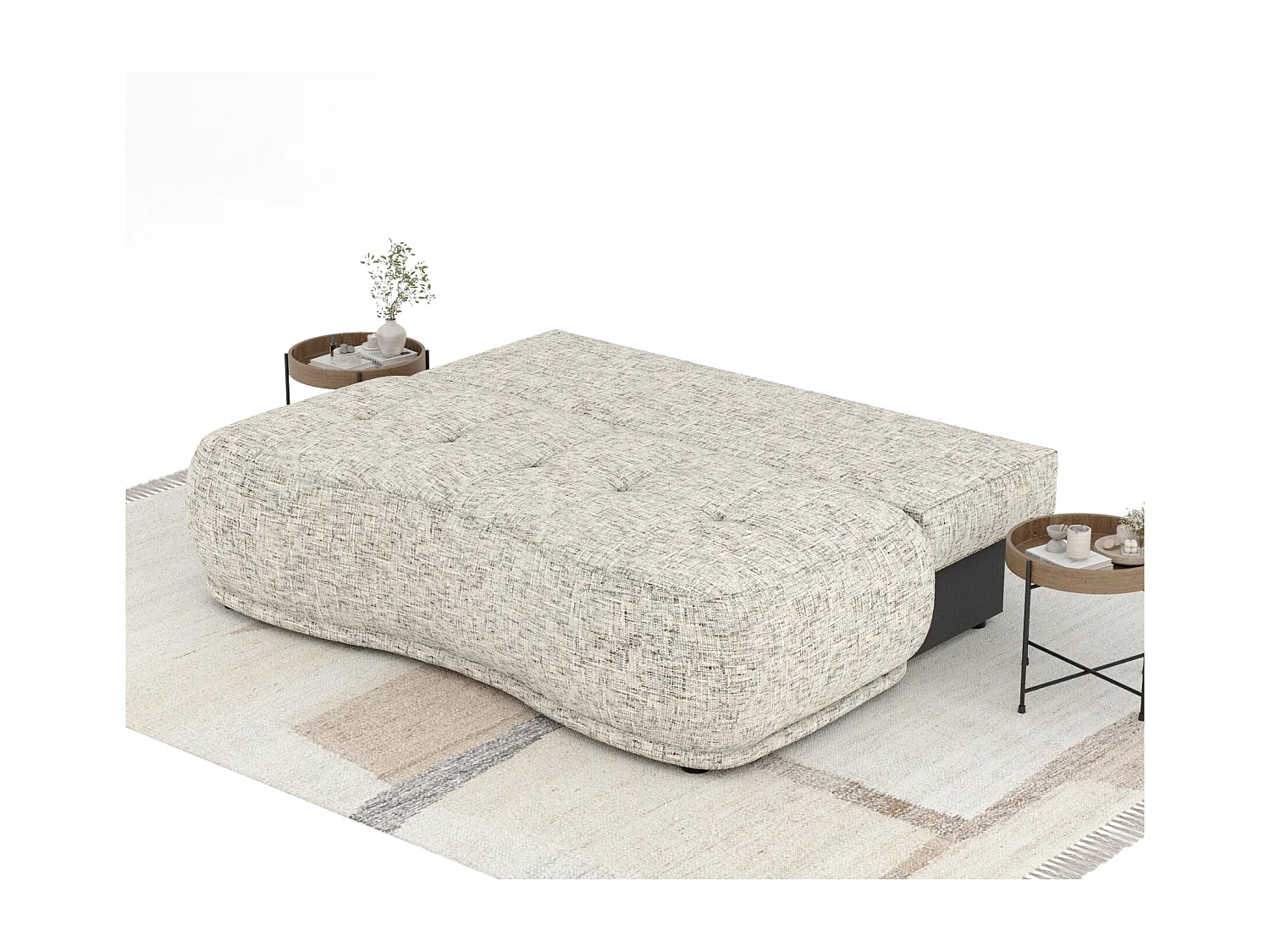 Canapé convertible Cirrus - toile tissée - 3 places - beige mélangé