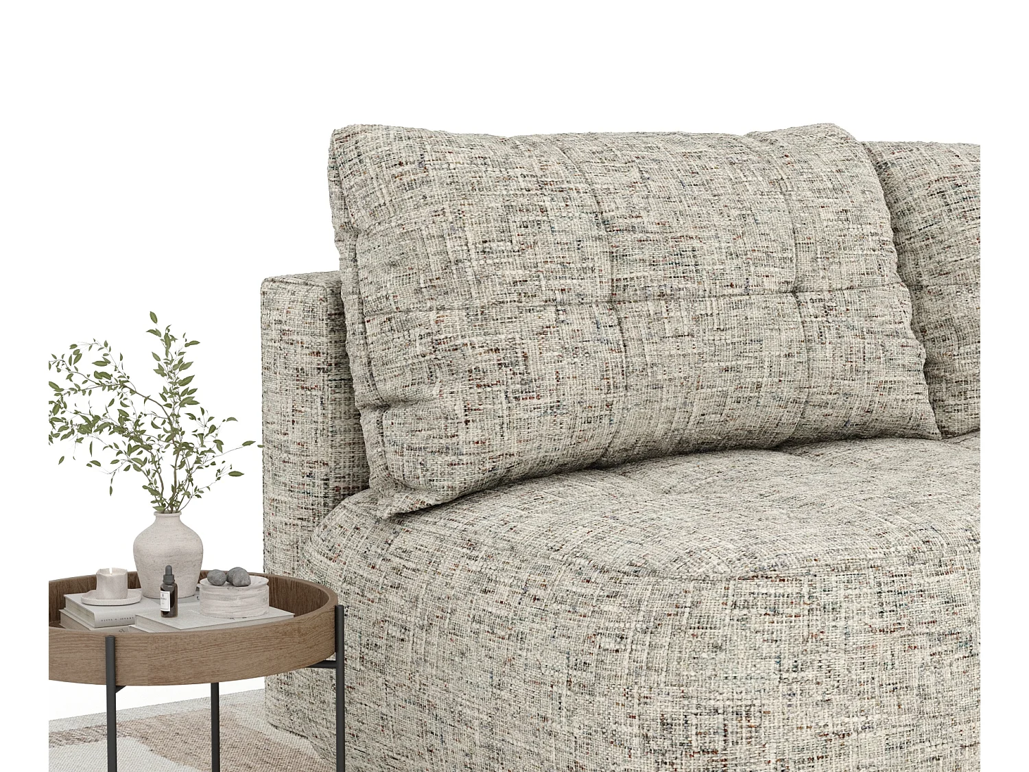 Canapé convertible Cirrus - toile tissée - 3 places - beige mélangé