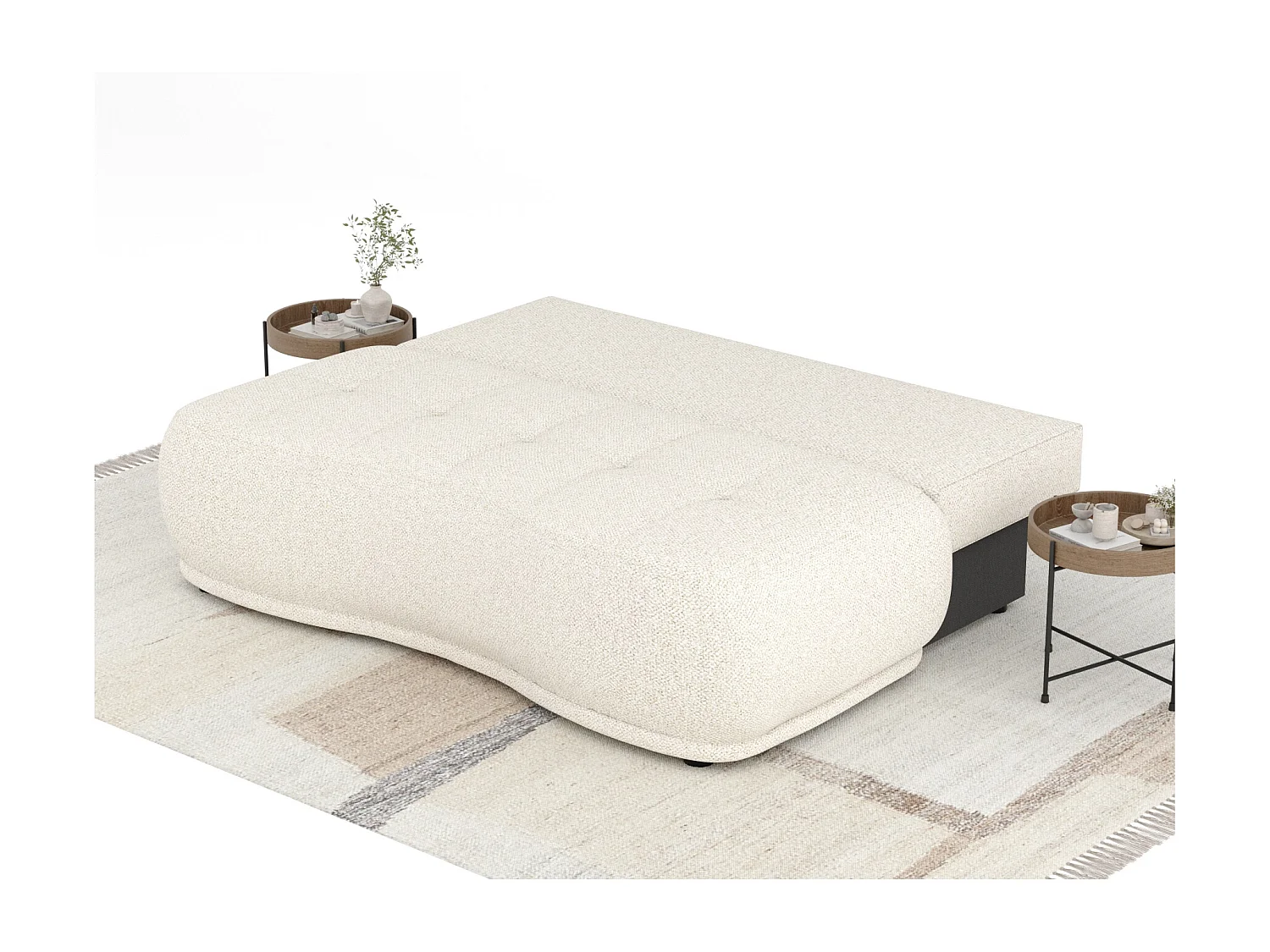 Canapé convertible Cirrus - boucle - 3 places - creme