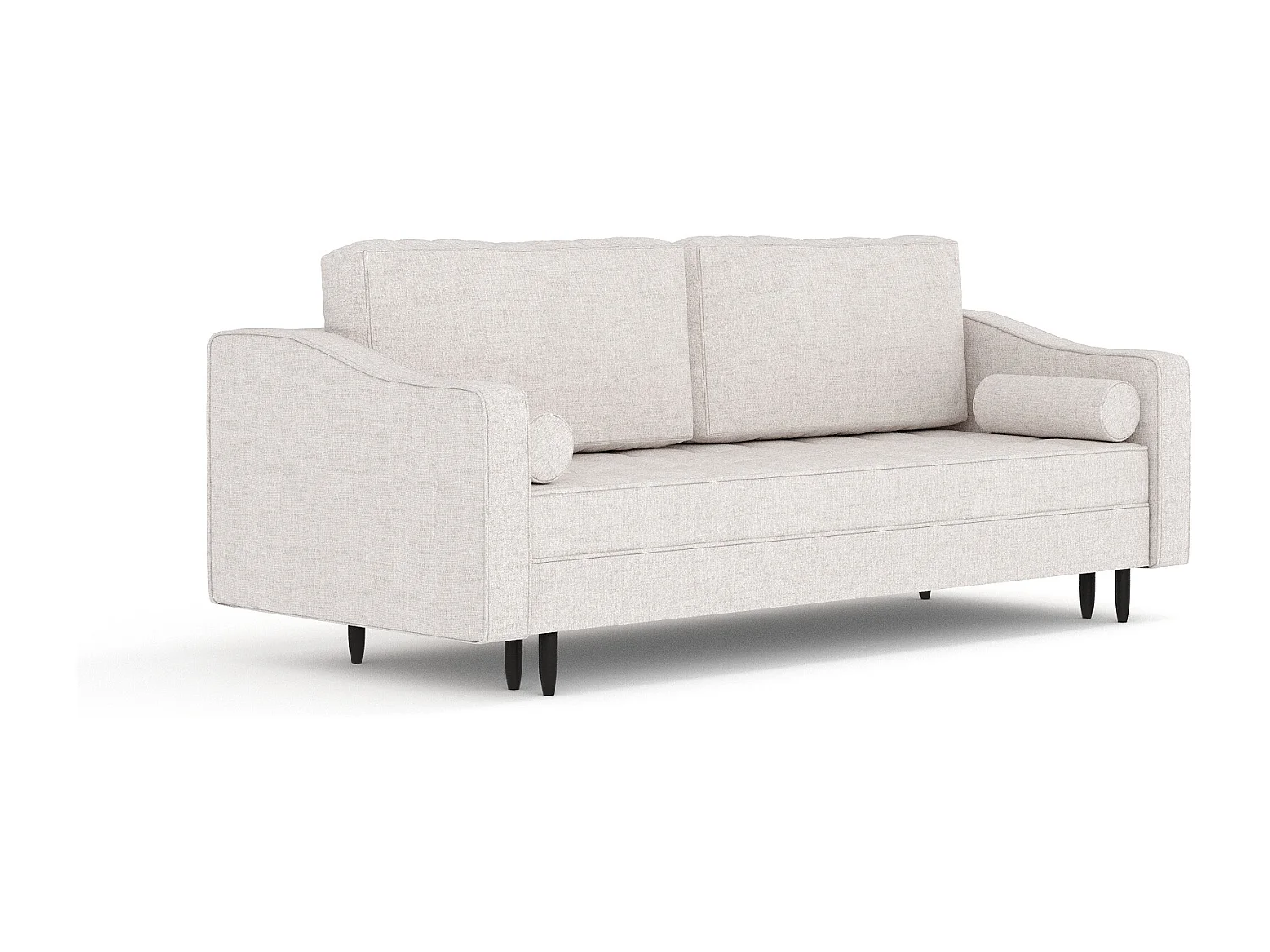 Canapé convertible Zyia - toile tissée - 3 places - beige