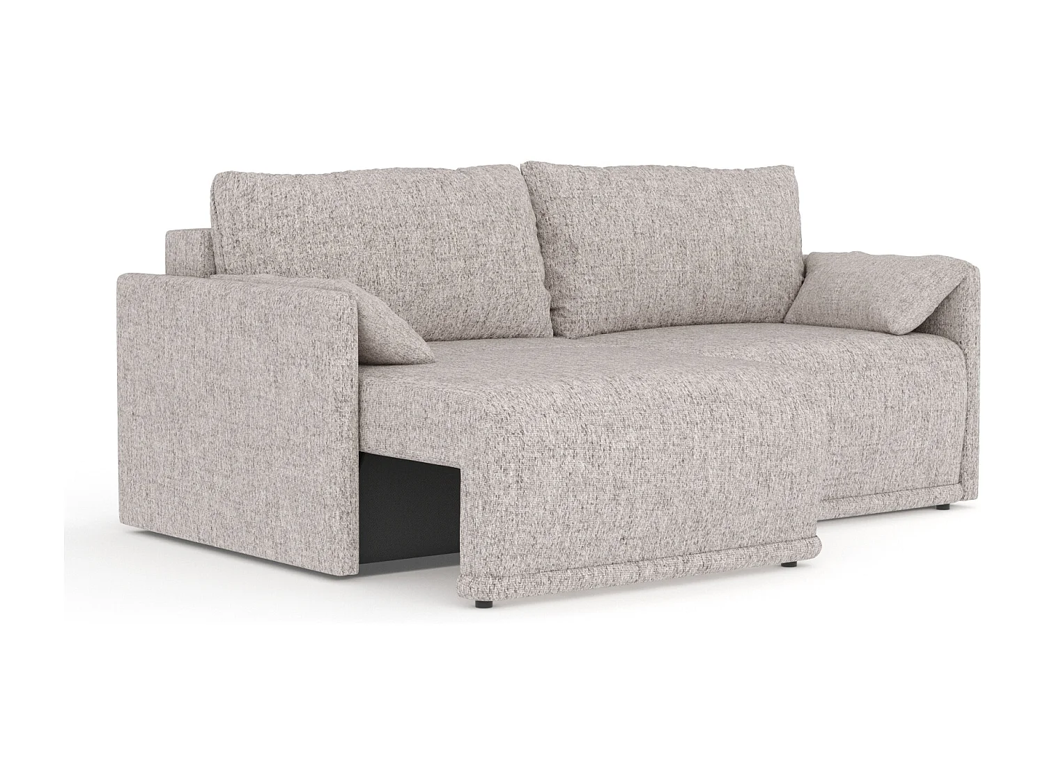 Canapé convertible Nappa - toile tissée - 3 places - brun claire