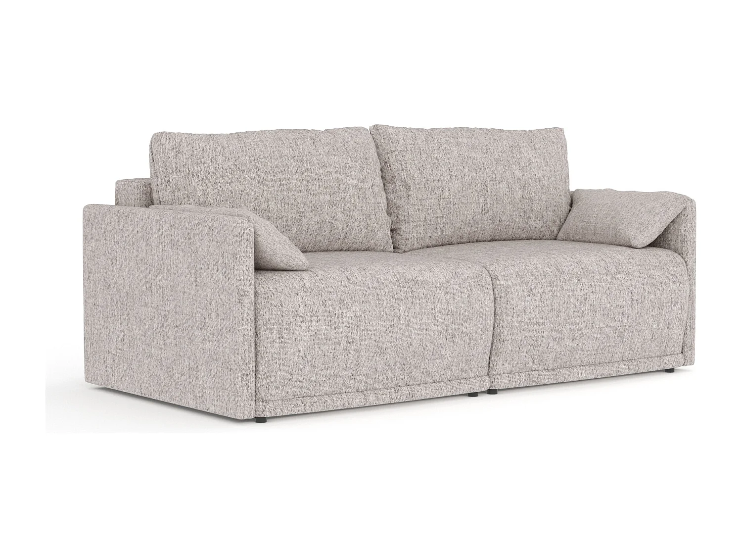 Canapé convertible Nappa - toile tissée - 3 places - brun claire