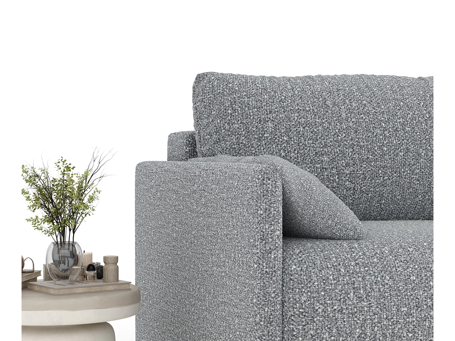 Canapé convertible Nappa - boucle - 3 places - gris