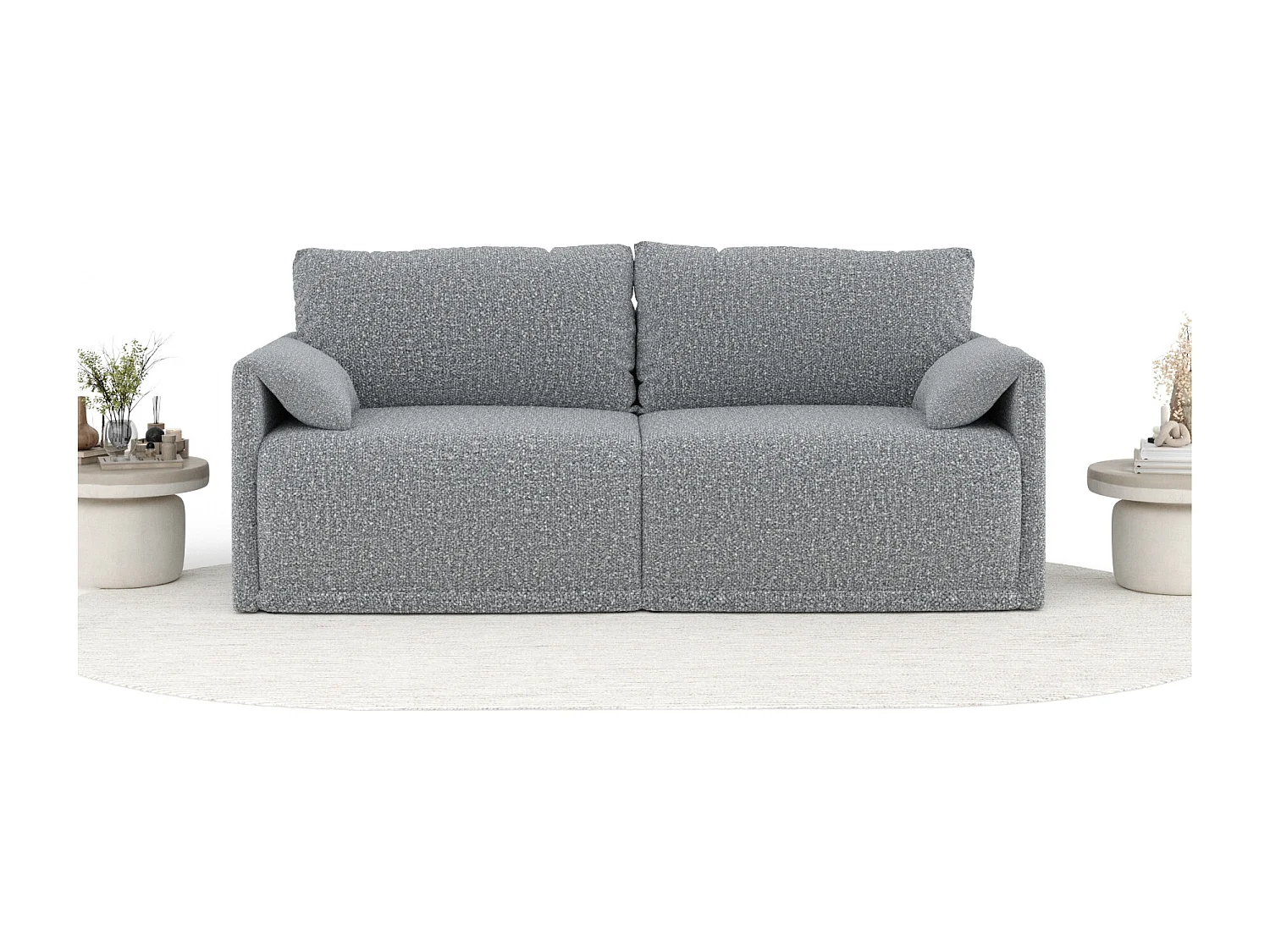 Canapé convertible Nappa - boucle - 3 places - gris