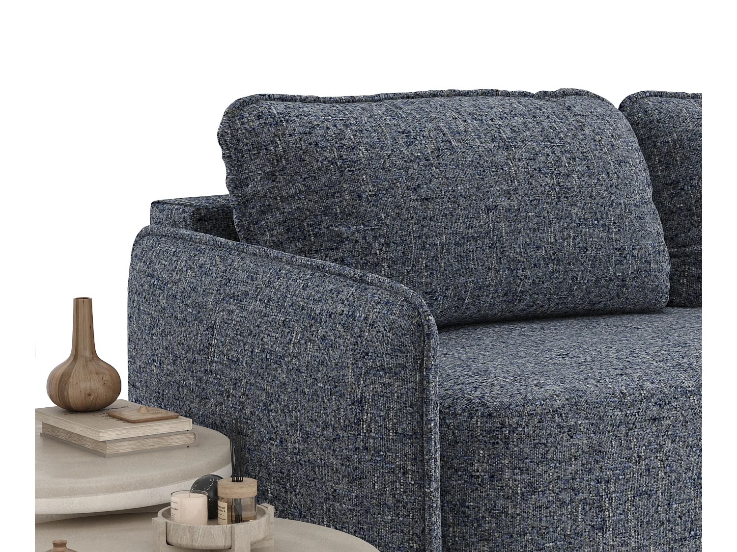 Canapé convertible Mitsis - toile tissée - 3 places - bleu marine