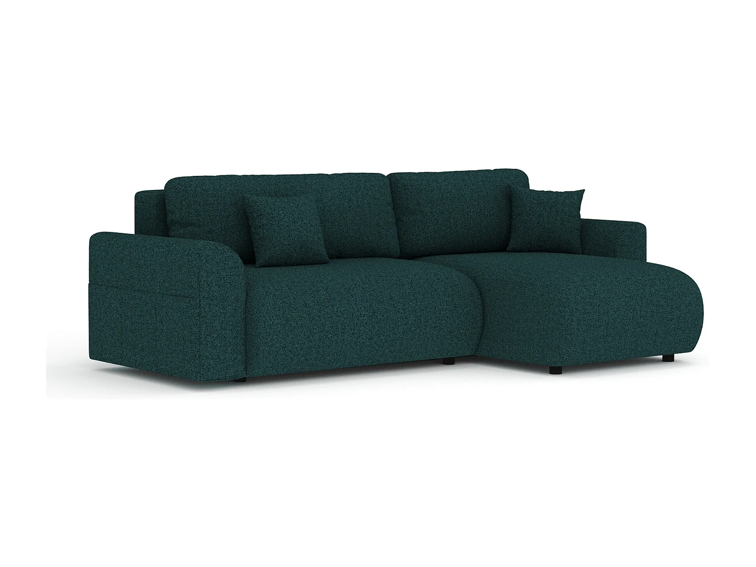 Canapé d'angle convertible Bodega - toile tissée - 4 places - vert