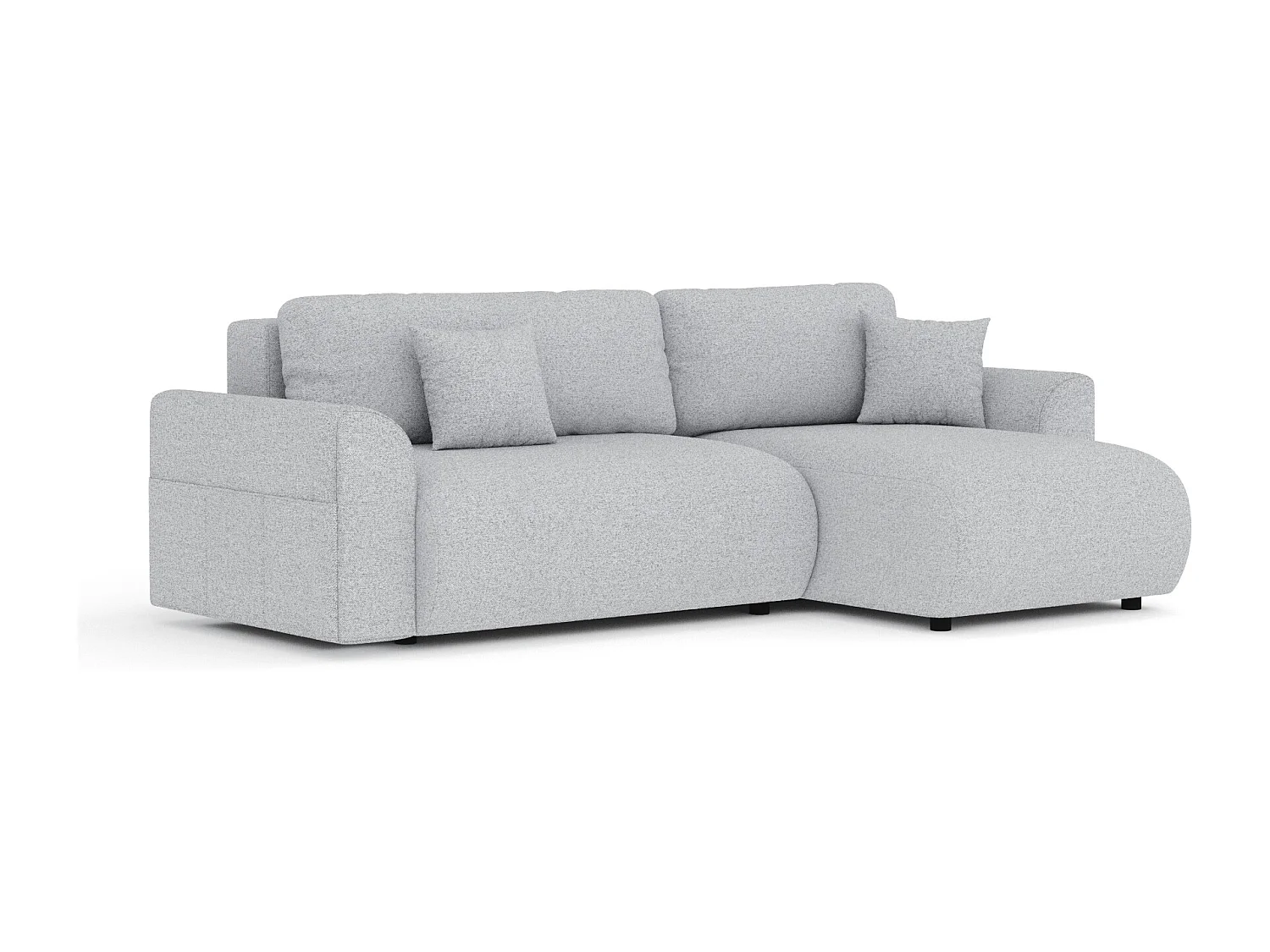 Canapé d'angle convertible Bodega - toile tissée - 4 places - gris clair