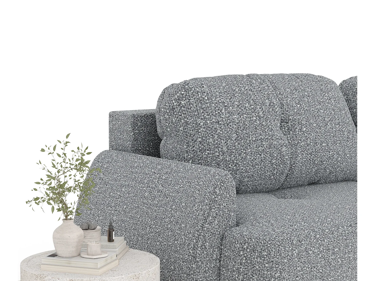 Canapé convertible Loca - boucle - 3 places - gris