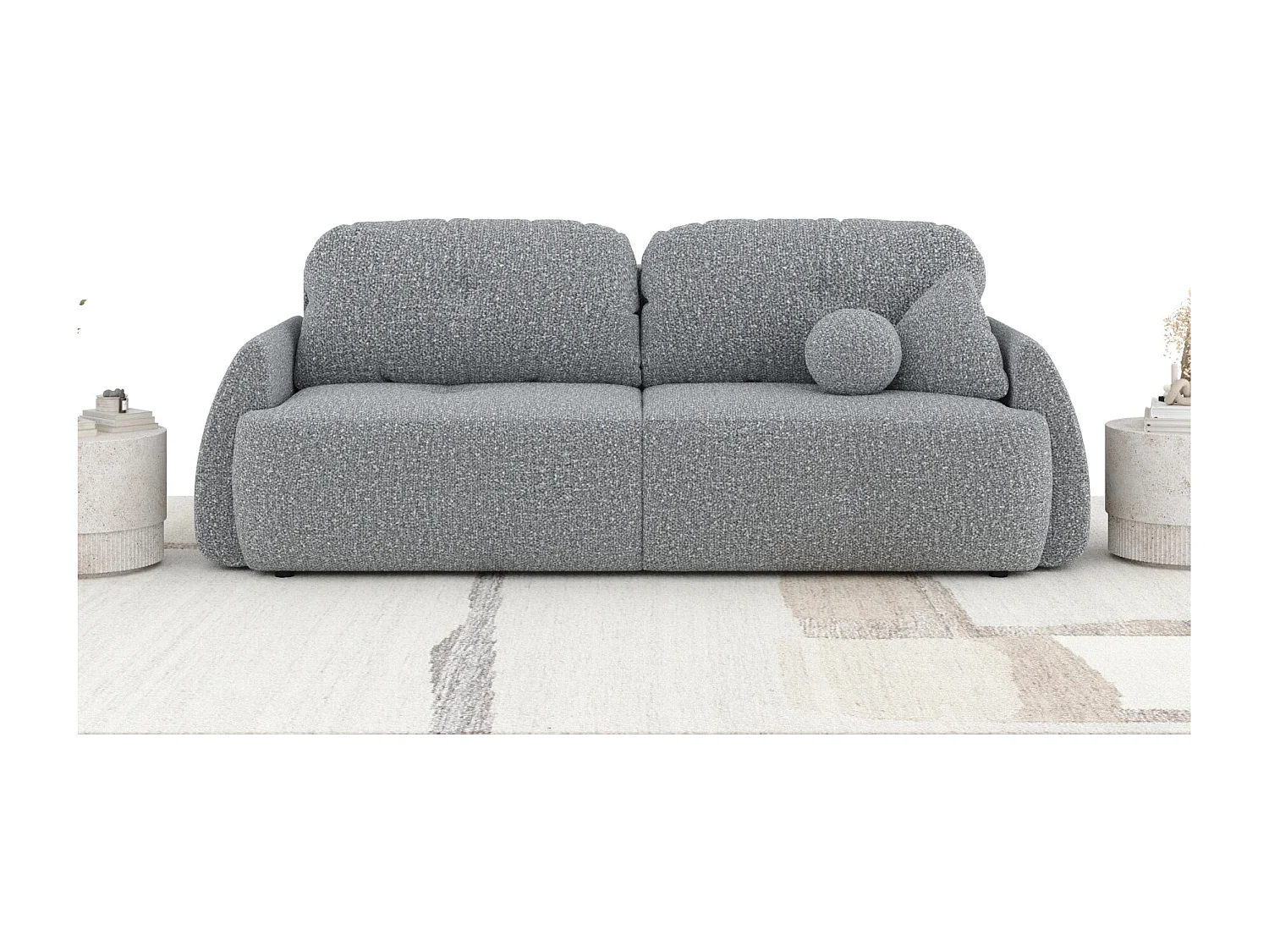 Canapé convertible Loca - boucle - 3 places - gris