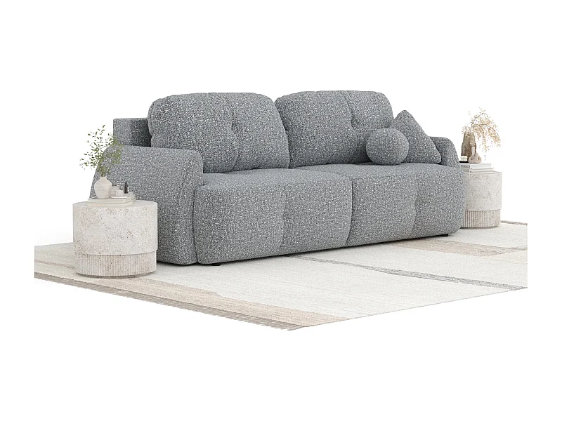 Canapé convertible Loca - boucle - 3 places - gris