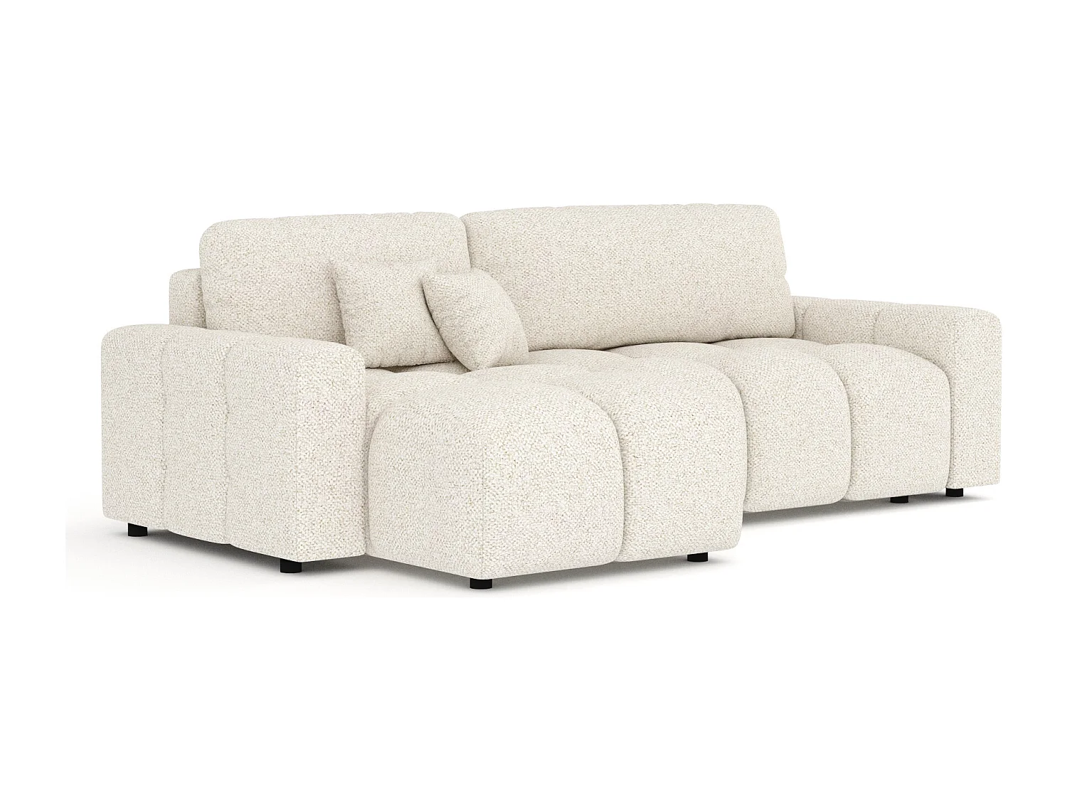 Canapé d'angle convertible Ucci - boucle - 4 places - creme