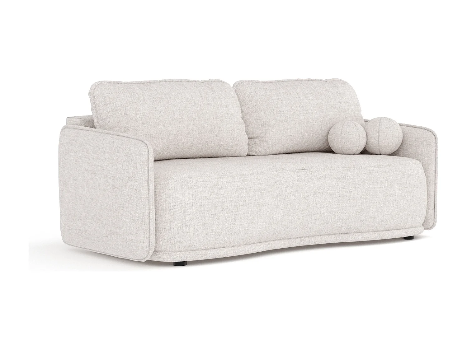 Canapé convertible Mitsis - toile tissée - 3 places - beige