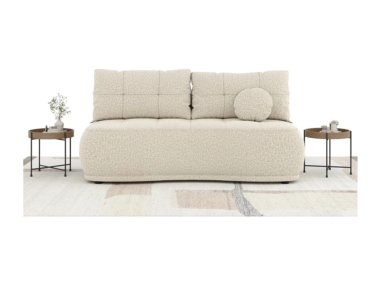 Canapé convertible Cirrus - boucle - 3 places - beige