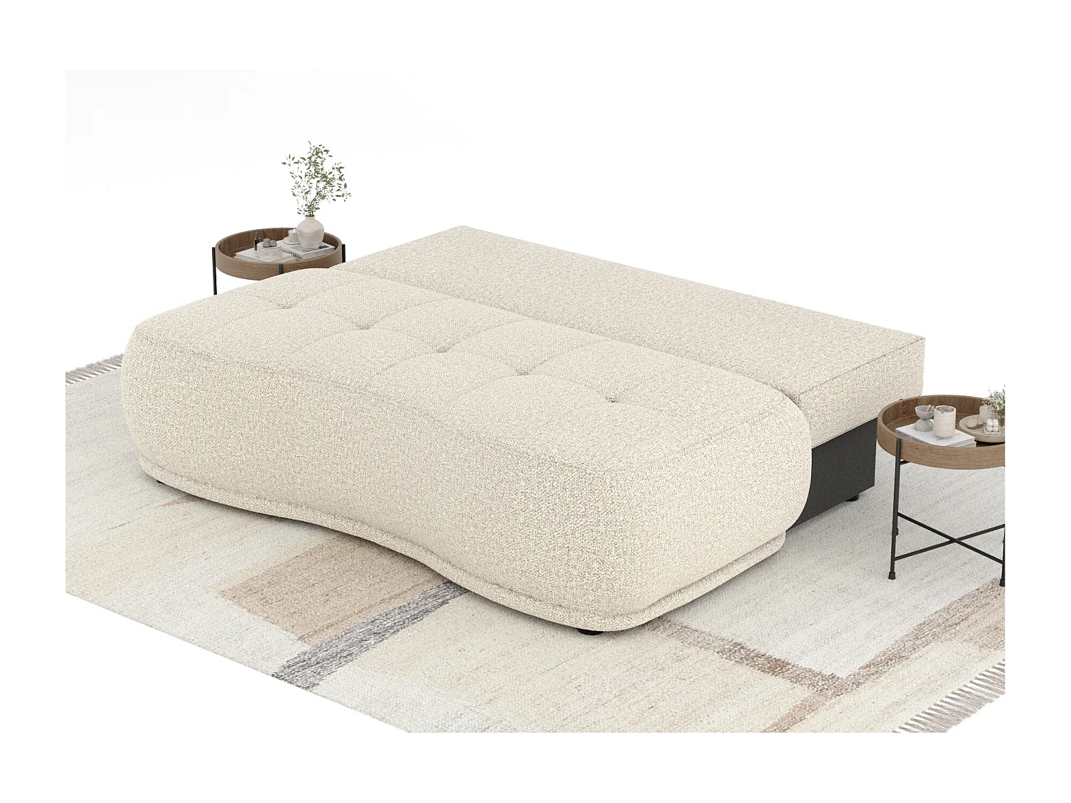 Canapé convertible Cirrus - boucle - 3 places - beige