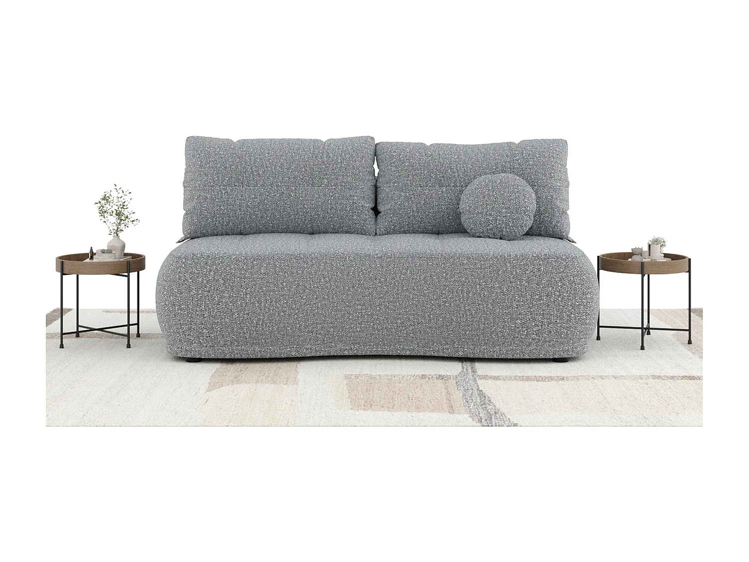 Canapé convertible Cirrus - boucle - 3 places - gris